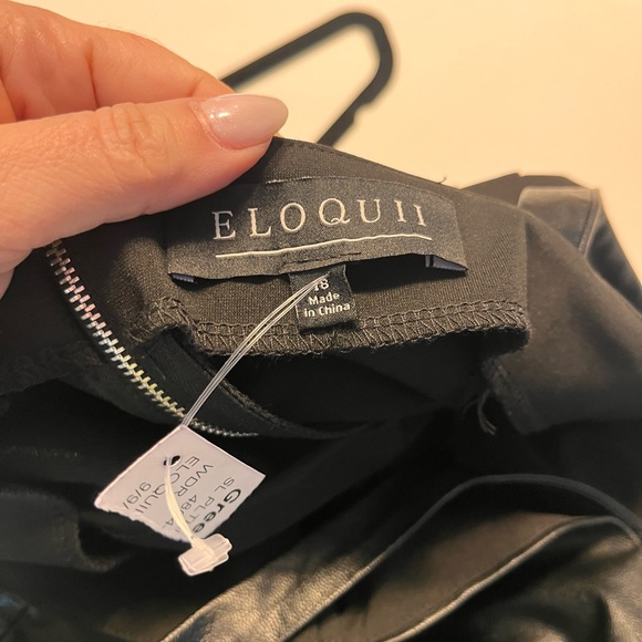 Eloquii Black Faux Leather Midi Dress Size 18 NWT - Picture 6 of 11